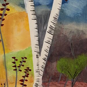 Gorgeous safari life painting with vibrant colors.